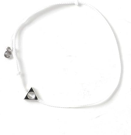 Amazon Co Jp イナセ アンクレット メンズ アクセサリー シンプル トライアングル プレート 紐 ひも ヒモ チェーン フェイクレザー 1 ホワイト 1連トライアングル Fサイズ 家電 カメラ