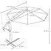 FARLAND Offset Umbrella 10 Ft Cantilever Patio Umbrella Outdoor Market Umbrellas with Cross Base (Beige)