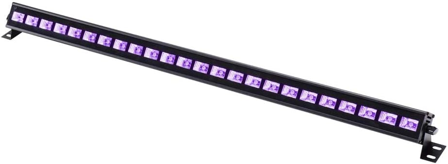 24 LED Black Light Bar,UV Bar Glow in The Dark Party Supplies for Christmas Halloween Blacklight Party Birthday Wedding Stage Lighting (24 leds)