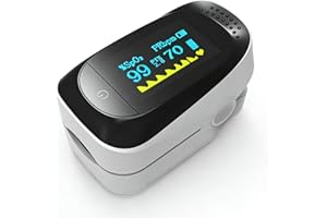 Finger Pulse Oximeter - Blood Oxygen Saturation Monitor for Adults - White