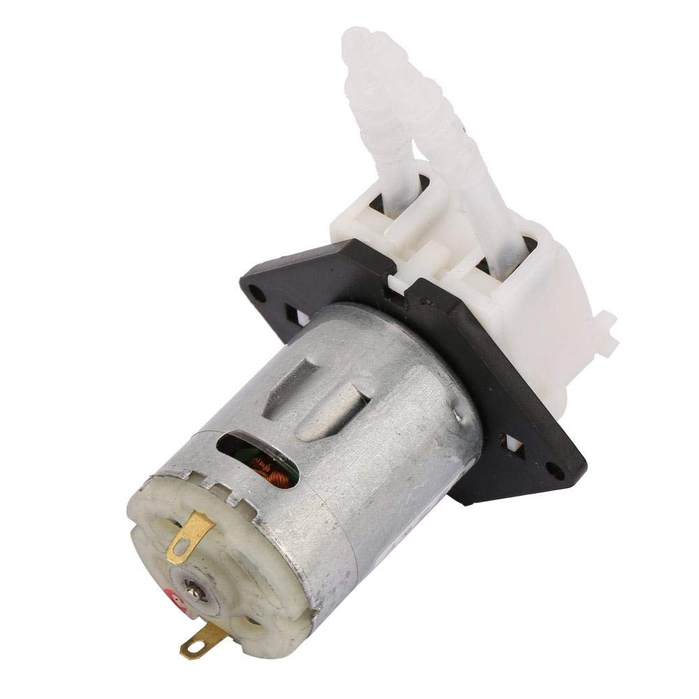 Peristaltic Pump, 12V Dosing Pump DIY Peristaltic Tube Head for Aquarium Lab Chemical Analysis Silicone Tube:3 * 5 Flow Range: 10ml/min-90ml/min(White)