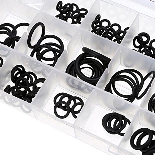 Eyech 18 Sizes Rubber O-Ring Seals Washer Set 225Pcs Sealing Gasket Assortment Kit for Automotive,Electronic,Plumbing,General Repair Replacement(Black)