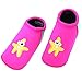 SUIEK Baby Boys Girls Swim Water Shoes Infant Pool Beach Sand Barefoot Aqua Socks (Rose Red, Medium)