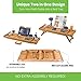 Bathtub Tray & Bed Tray - Upgraded Luxury Design - FREE Soap Dish & Non-Slip Pads, Expandable Multipurpose Bamboo Bathtub Tray for Large Tub, Holds Phone, Tablet and Wine, Essential Bath Accessories