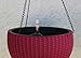 TABOR TOOLS Self-Watering Hanging Planter for Indoor-Outdoor. Wicker-Design, 10 Inch Diameter Plastic Weave Basket with Water Level Indicator Gauge. TB703A. (Red - Burgundy)