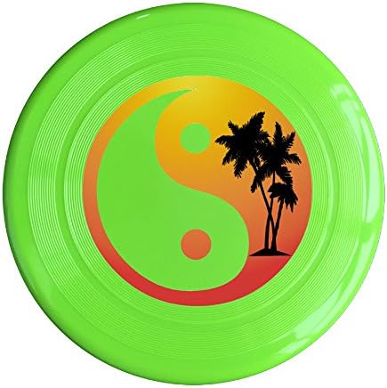 Uhouq Yin Yang Sunset Palm Trees Retro Colorful Disc Size One Size KellyGreen