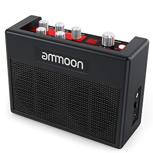 ammoon Guitar Amp POCKAMP Portable Guitar Amplifier Amp Built-in Multi-Effects 80 Drum Rhythms Support Tuner Tap Tempo Functions with Aux Input Headphone Output, Power Adapter Included (pockamp)