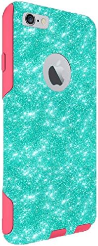 OtterBox iPhone 6 Plus Case - OtterBox Commuter Series Custom Glitter Case for iPhone 6 Plus, Retail Packaging - Wintermint/Pink (5.5 inch)