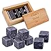 Allan Whiskey Stones Whiskey Stones Gift Set With FDA Report Marble Whiskey Rocks Set of 8 Chilling Stones Reusable Ice Cubes In Wooden Box for Bourbon, Scotch, Jameson