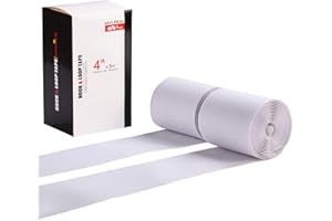 MYUREN Self Adhesive Hook and Loop Tape Roll 4 Inch White Sticky Back Strip Tape Fastener Strong Adhesive Interlocking Tape for Picture and Tools Hanging Pedal Board Fastening 3 Yard