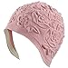 Latex Swim Cap - Women Stylish Swimming Cap Great for Ladies, Perfect to Keep Hair Dry - Suitable for Long Hair - Flowal Petal Vintage Style - Multicolored