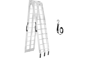 MAXIVAMN MAXIVMAN Motorcycle Ramp, 7.5 ft Folding Aluminum Loading Ramp, Single with Carry Handle & Tie-Down Strap, 750 lb Capacity — for Pickup Trucks, Dirt Bikes/Motorcycles, 89" L x 12" W