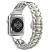 MoKo Band for Apple Watch Series 3 Bands, Stainless Steel Metal Replacement Smart Watch Strap Bracelet for iWatch 42mm 2017 Series 3 / 2 / 1 - SILVER & GOLD (Not Fit iWatch 38mm)