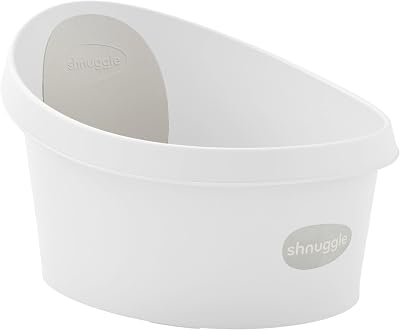 Shnuggle Toddler Bath Tub with Backrest, White/Light Grey, Anti-Slip