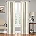ECLIPSE Kendall Modern Blackout Thermal Rod Pocket Window Curtain for Bedroom or Living Room (1 Panel), 42 X 63, Ivory