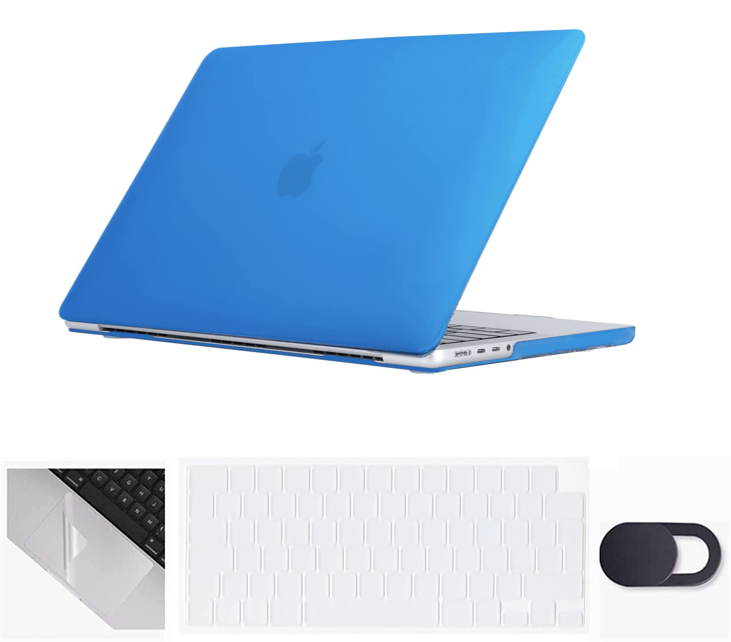 Se7enline Compatible with 14 inch Macbook Pro Case Hard Laptop Cover 2021 2022 2024 2023 M4 M3/M2/M1 A2918/A2992 A3112 A3401/A2779/A3434 & Keyboard Skin & Webcam Cover &Touchpad Protector,Deep Blue