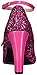 Pleaser Pink Label Women's Queen01/Hp-Hpg Dress Pump, H Pink Patent-Glitter, 12 M US
