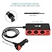 Te-Rich 3-Socket Cigarette Lighter Power Adapter DC Outlet Splitter 6.8A 4 Port USB Car Charger for Cell Phones, Dash Cam, GPS and More