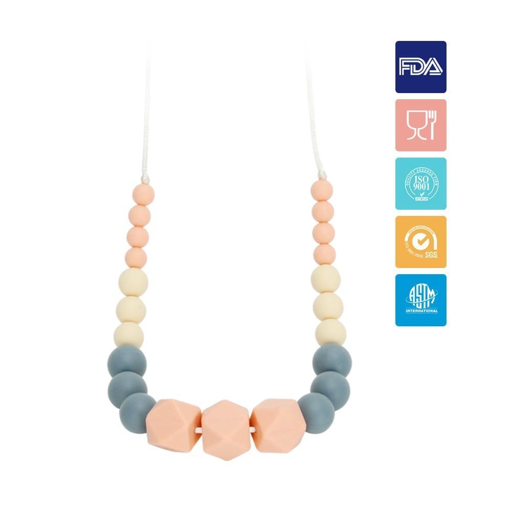 Collar de Lactancia para Bebé Mordedor de Silicona para Dentición Material Antibacterial