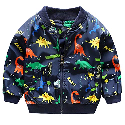 CM-Kid Zip Jacket Toddler Windbreaker Boys 2y Boys Clothes 2-3t Boys Clothes Dino Clothes Black