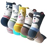 Womens Cute Animal Painting Socks, Funny and Cool 100% Cotton Art Dog Socks for Women