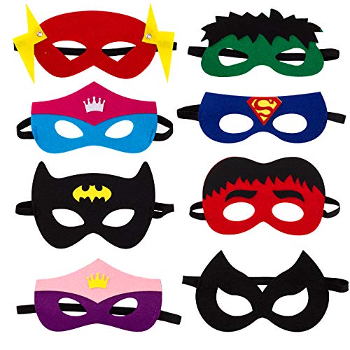 image for Solovey 30pcs Superhero Felt Masks for Kids Party Cosplay Superhero Ma