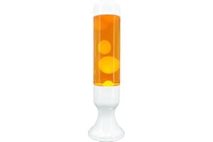 zhrisezlava 16 Inch Liquid Lamp, Orange Liquid with Yellow Wax Motionin Liquid Relaxing Motion Light, Home Decor Calming and Entertaining Lamp, Amazing Gifts for Adults, White Base.