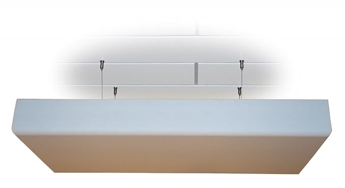 Deckensegel Absorber Akustik Schaum Dämmung mit Dekor-Kante aus BASOTECT® weiß DIN4102 Maße: 100 x 50 x 5cm ohne Halterung