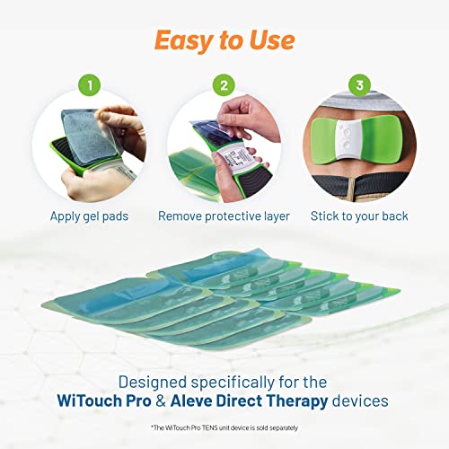 Hollywog TENS Unit Replacement Gel Pads, WiTouch Pro & Aleve Direct