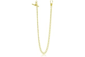 BOSHIYA Pocket Watch Chain T Bar Albert Vest Chain 23 Inch Lobster Buckle Vintage Plated Watch Chains for Men