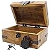 Pirate Treasure Chest Large Wooden Box Iron Skeleton Lock Wood Storage Decorative Keepsake Chests 6.5x4x3.5 Well Pack Box