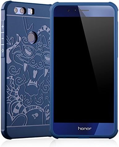 Huawei Honor 8 Case, LWGON Shockproof Silicone Protective Case for Huawei Honor 8 Dragon 3d Design Cases (3D blue)