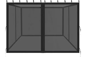 DURCOVER 10x10ft Universal Replacement Mosquito Netting, Universal Gazebo Netting with Zippers for Outdoor Garden Patio Gazeb