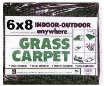 JEFFERSON HOME FASHIONS GR68BG 6' x 8' Green Grass Carpet