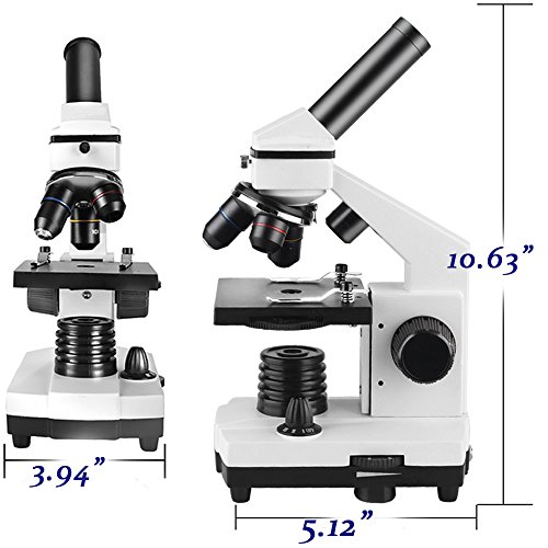 Landove Microscope 40x - 640x Magnification, Student Lab Biological Compound Microscope - with 16X Digiscoping Adapter for Smartphone
