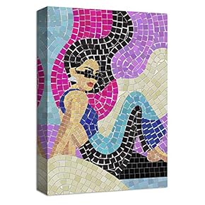 Canvas Wall Art Abstract Mosaic Collage Painting Artwork for Home Prints Framed - 12x18 inches