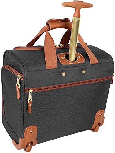 Steve Madden Designer 15 Inch Carry on Suitcase- Small Weekender Overnight Business Travel Luggage- Lightweight 2- Rolling Spinner Wheels Under Seat Bag for Women (Black) 2 Steve Madden Designer 15 Inch Carry on Suitcase- Small Weekender Overnight Business Travel Luggage- Lightweight 2- Rolling Spinner Wheels Under Seat Bag for Women (Black)