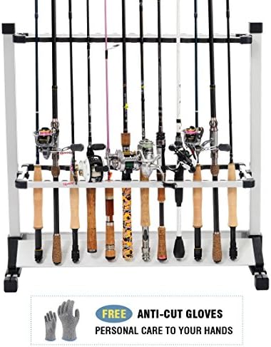FISHINGSIR Garage Storage Ceiling Rack Fishing Rod Holders for Indoor and Outdoor Use