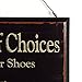 NIKKY HOME Life Is Full Of Choices Remove Your Shoes Or Scrub The Floor Wooden Wall Decorative Sign 9.82 x 0.37 x 5.3 Inches Black