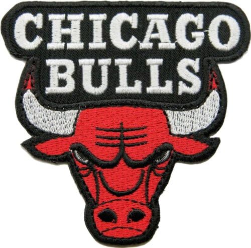 Chicago Bulls Patch 8x8 Cm Patch Sew Iron on Logo Embroidered Badge Sign Emblem Costume BY Dreamhigh_skyland
