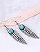 XZP Bohemian Pendant Earrings for Women Metal Tribal Feather Tibetan Dangle Earring Retro Silver with Turquoise