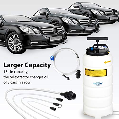 FIRSTINFO 15 Liter Pneumatic Manual Fluid Extractor/Vacuum Oil Pump Includes 6.6 ft Long Silicon
