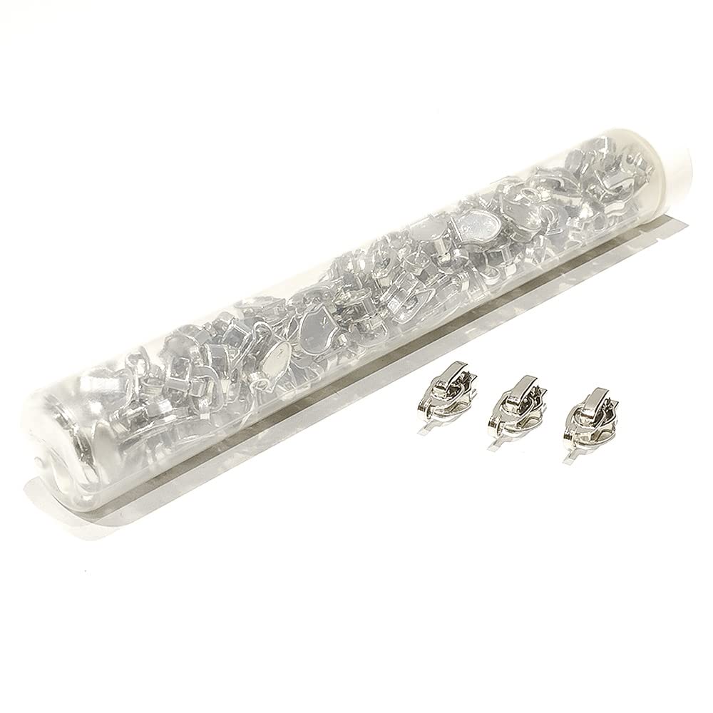 Injected Zipper Sliders 36 Pieces/Tube, Metal Sliders for Sewing and Repair Zippers, Zipper Puller, Silver Sliders 5#, (5#, 888)