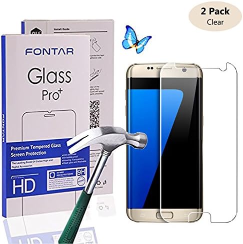 2 Pack Samsung Galaxy S7 Tempered Glass Screen Protector, Fontar Samsung Galaxy S7 Screen Protector Tempered Glass-Transparent –Anti Bubble Screen Protection Ultra HD