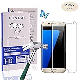 2 Pack Samsung Galaxy S7 Tempered Glass Screen Protector, Fontar Samsung Galaxy S7 Screen Protector Tempered Glass-Transparent –Anti Bubble Screen Protection Ultra HD