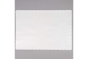 Off-White Colored Paper Placemat with Scalloped Edge - 1000/Case Size: 10" x 14" by Guffman