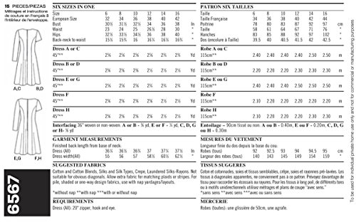 New Look Sewing Pattern 6567 Misses Dresses, Size A (6-8-10-12-14-16)