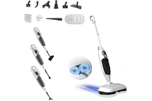 Torder Steam Mop with 13 Accessories,Steam Cleaner for Home,Floor Scrubber spin mop for Hard Floors Deep Cleaning, 4 Washable Mop Pads for Home Use, 550ml Capacity,30 Second Heat-Up
