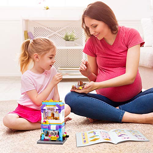 Henoda Building Blocks Toys for 710 Years Old Girls, 302pcs Dream Bubble Tea House Building