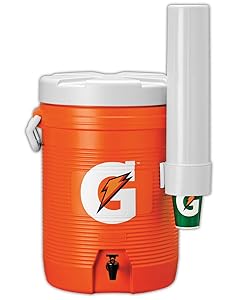 Gatorade 49201-09 Cooler with Cup Dispenser, 5 gal Capacity, Orange, Standard